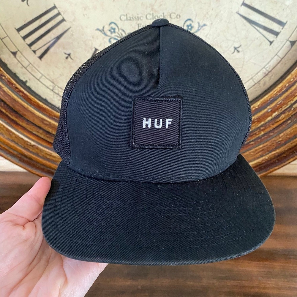 Huf Black Trucker Hat Snap Back